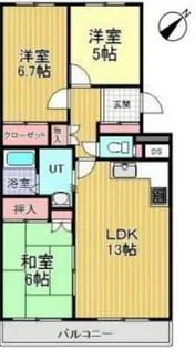 ライラックマンション大谷地【507号室】の間取り