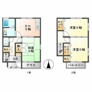 兵庫県たつの市御津町釜屋【テラスハウス】の間取り