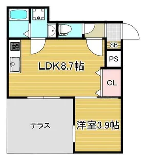 福岡県福岡市早良区西新1丁目【マンション】の間取り