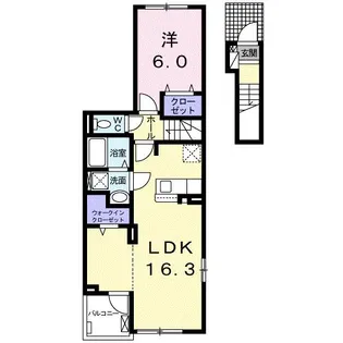 ネバーランドⅢ B【2階】の間取り