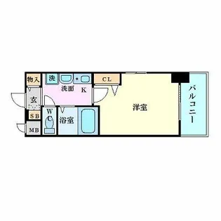 エスリード新梅田【6階】の間取り