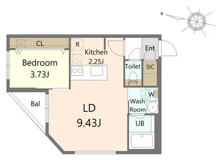 Alivis北23条【4階】の間取り