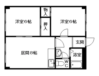ルナハイツ北31条【202号室】の間取り