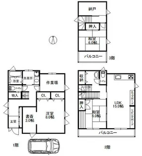 大阪府八尾市太子堂1丁目【一戸建】の間取り