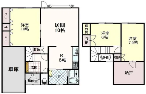 北海道岩見沢市ふじ町二条1丁目【一戸建】の間取り