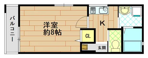 兵庫県神戸市中央区筒井町3丁目【マンション】の間取り