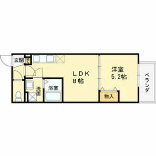 クレアール八戸ノ里【201号室】の間取り