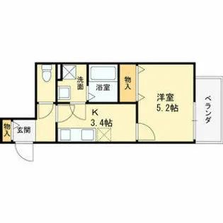 クレアール八戸ノ里【2階】の間取り
