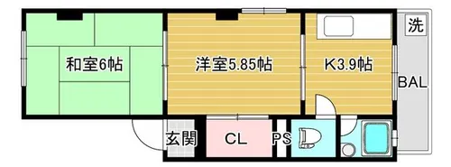 大阪府大阪市住吉区南住吉1丁目【マンション】の間取り