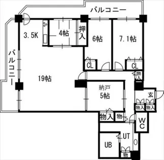 知事公館前タワーレジデンス【20階】の間取り