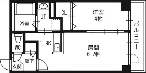 グランカーサ南6条【10階】の間取り