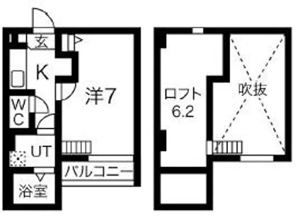 大阪府東大阪市瓜生堂2丁目【アパート】の間取り