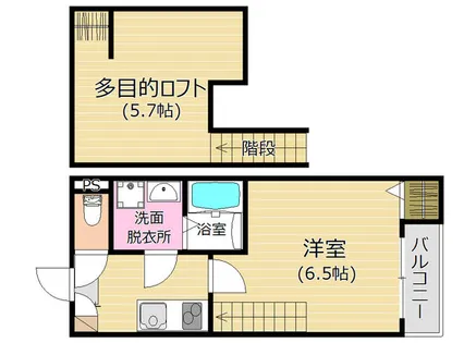 ルナソル・ミラ【201号室】の間取り