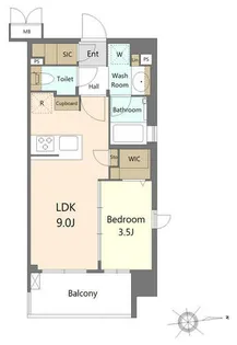 デュオヴェール大濠公園【7階】の間取り