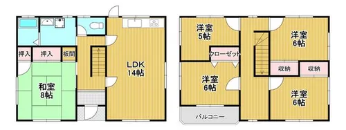奈良県生駒郡三郷町立野南3丁目【一戸建】の間取り