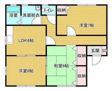 スウィートフラッグ【1階】の間取り