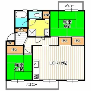 大久保東第一住宅10号棟【401号室】の間取り