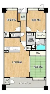 サンリヤン和白Ⅴ番館【715号室】の間取り