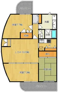 朝日プラザグランタワー【805号室】の間取り