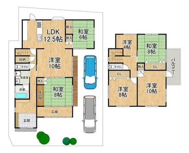 大阪府東大阪市上四条町【一戸建】の間取り