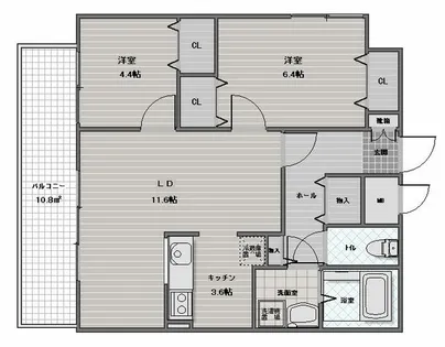 プレミール北野【6階】の間取り