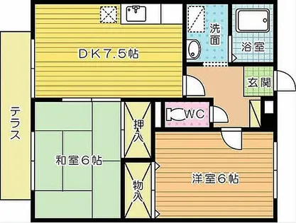 福岡県北九州市小倉北区上富野3丁目【アパート】の間取り