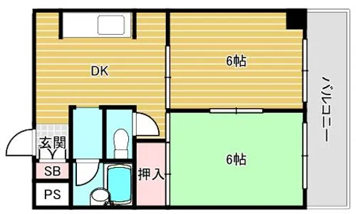 第20洛西ハイツ久我【5階】の間取り