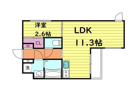大阪府大阪市城東区東中浜5丁目【マンション】の間取り