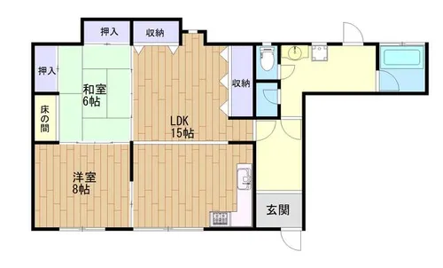 福岡県北九州市小倉北区下到津2丁目【マンション】の間取り