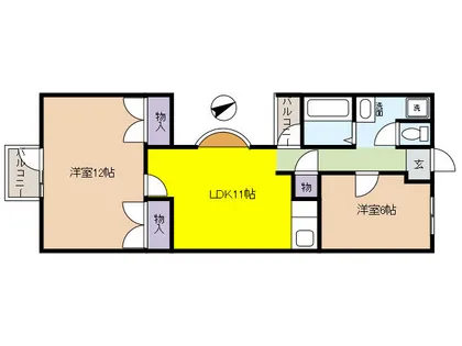 兵庫県芦屋市朝日ケ丘町【マンション】の間取り