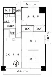 イトーピア灘KITANO【4階】の間取り