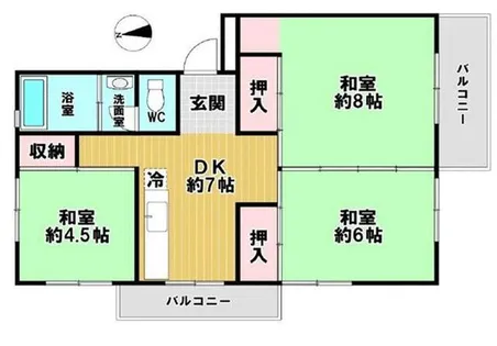 相生山団地42棟【5階】の間取り