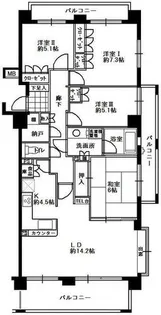 リベラガーデン・アベニューウエスト【3階】の間取り