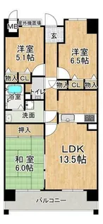 ウエストコート8番街・1番館【6階】の間取り