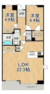 井吹西シティコート【14階】の間取り