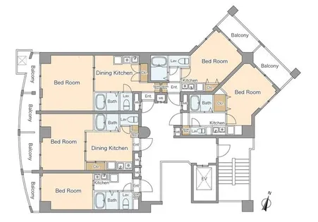 ノアーズアーク福岡薬院【4階】の間取り