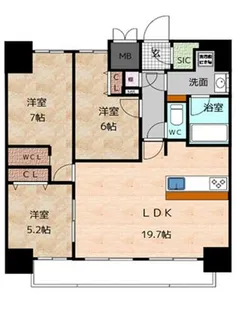 Ceres Daimon【15階】の間取り