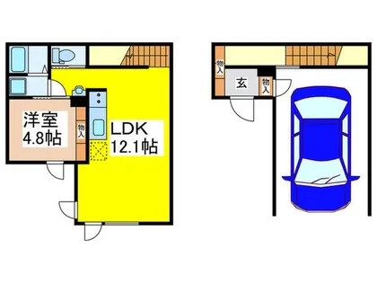 奈良県奈良市法華寺町【テラスハウス】の間取り