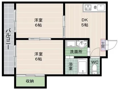 福岡県福岡市中央区鳥飼3丁目【マンション】の間取り