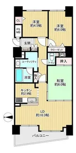 ダイアパレス中島公園第2【10階】の間取り