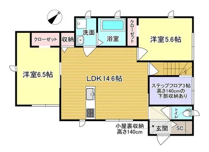 福岡県中間市土手ノ内3丁目【一戸建】の間取り
