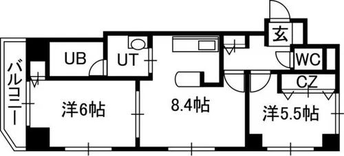 ノースアージュ中島公園【11階】の間取り
