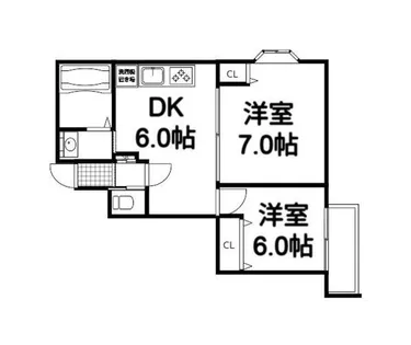 大阪府大阪市東成区中本3丁目【マンション】の間取り