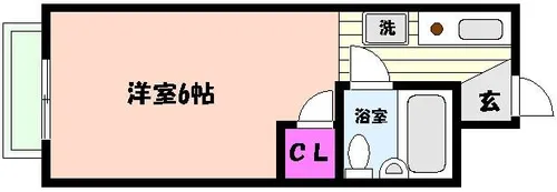 スカイパレス住吉【2階】の間取り