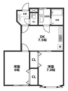 ブルーハイム【102号室】の間取り