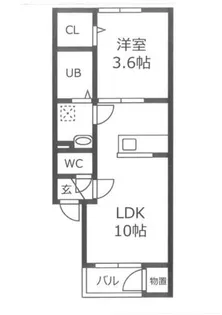 北海道登別市中央町7丁目【アパート】の間取り