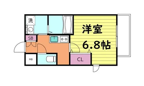 レジュールアッシュ玉造【3階】の間取り