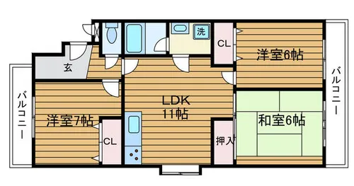 大阪府摂津市東正雀【マンション】の間取り