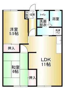 フラワーコーポE棟【203号室】の間取り