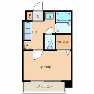 福岡県福岡市早良区西新5丁目【マンション】の間取り